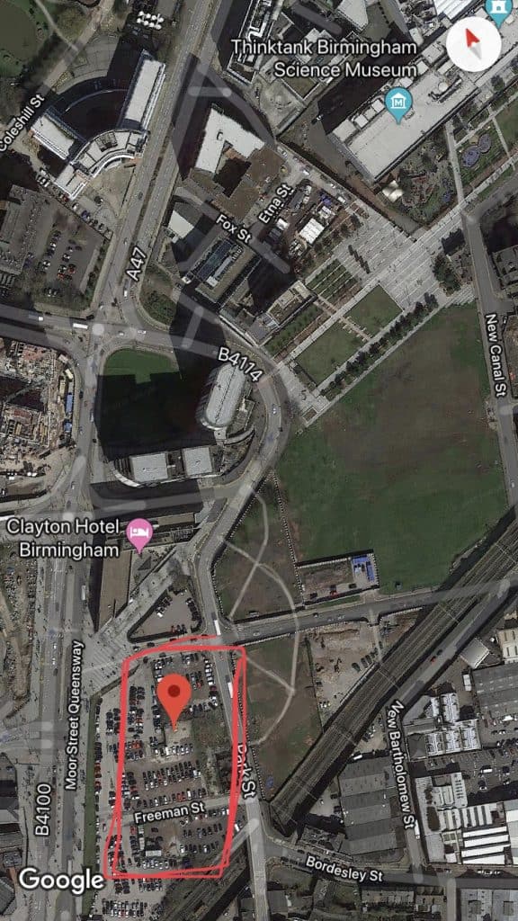 Google Maps image of Freeman Street Car Park